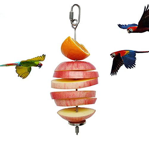 Vogelfutter-Halter, Vogelfutter-Spielzeug, Futter-Spieß, Edelstahl, für Papageien, Obst, Gemüse von zhuohai