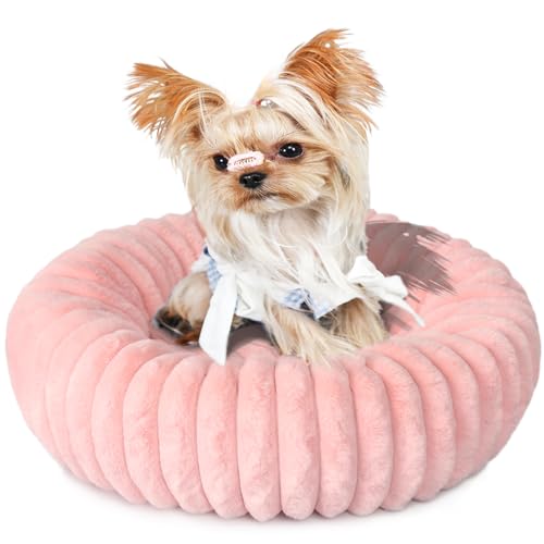 Welpenbett für kleine Hunde und Katzen, waschbar, weich, bequem, Donut-Design, niedliches Kuschel-Hundebett mit Seiten, kleine Katzenbetten für Hauskatzen, rundes Cord-Fleece-Haustierbett für kleine Welpenbett für kleine Hunde und Katzen, waschbar, weich, bequem, Donut-Design, niedliches Kuschel-Hundebett mit Seiten, kleine Katzenbetten für Hauskatzen, rundes Cord-Fleece-Haustierbett für kleine von zihapgpzp