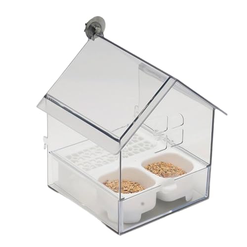 zjhukfmc Futtertrog mit Dach Badewanne 18,5x14,5cm Päffgenfuttertrog mit Badewanne transparent Transparentes Vogelhaus-Design für Alltagsfütterung Badezeit Reinigung zjhukfmc Futtertrog mit Dach Badewanne 18,5x14,5cm Päffgenfuttertrog mit Badewanne transparent Transparentes Vogelhaus-Design für Alltagsfütterung Badezeit Reinigung von zjhukfmc