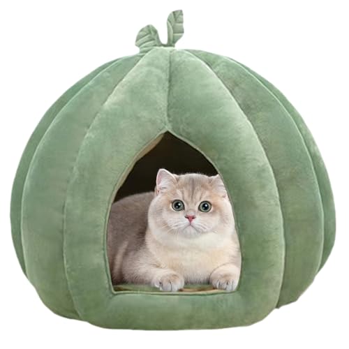 zjhukfmc Katzenhöhlenbetten, 35/45 cm, vielseitiges Katzenhausbett, Flanell- -Katzenbett, verdicktes Katzennest, tragbare Kätzchenbetten im Innenbereich, geschlossenes rundes Hundehaus für von zjhukfmc