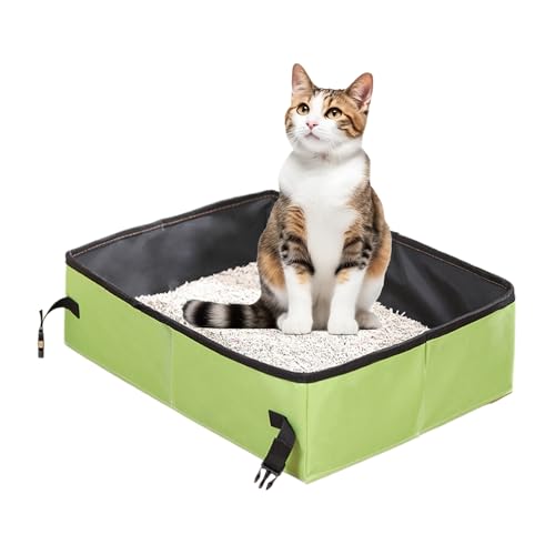 zjhukfmc Tragbare Katzentoilette | Tragbarer Katzenstreutransporter | Kompaktes Katzentoilette Für Reisen Auto Camping Hotelaufenthalt Kitten Autofahrt Roadtrip von zjhukfmc