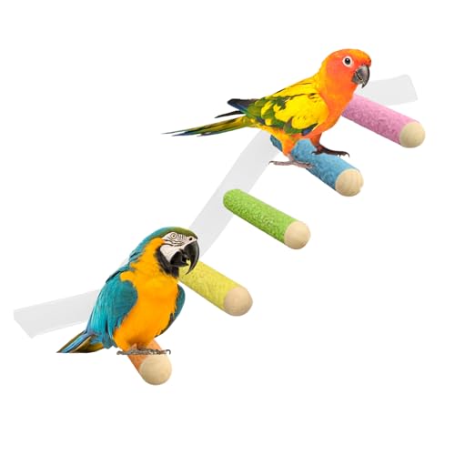 zjhukfmc Vogelsitzhalter Mit Saugnapf - Kletterrampe für Wellensittiche | Multifunktionale Saugnapf-Sitzstange für Papageienkäfig – für Wellensittiche, Nymphensittiche und Conures von zjhukfmc