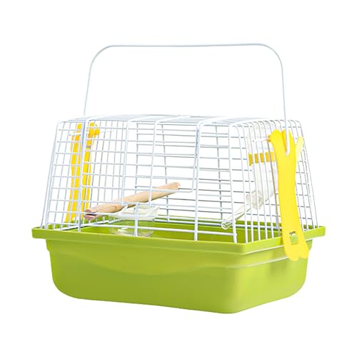 zjhukfmc Vogelträger-Reisekäfig, 23x17x17cm Tragbarer Transportkäfig Für Papageien, Tragbar Vogelträger Atmungsaktiver Reisekäfig, Sprühdraht Transportbox Mit Stationsstange Und Lebensmittelbecher von zjhukfmc