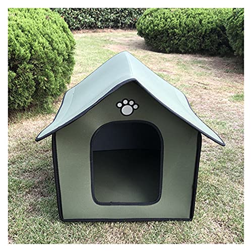 Haustierbett, tragbar, im Freien, weich, bequem, männlich, abnehmbarer Beweis, kleiner Hund zum Schlafen, Bett für Hunde und Katzen (Farbe: Grün, Größe: S) von zlw-shop