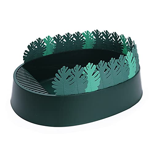 Katzentoilette Pet Cat Open Top Cats Laufstall mit Blattform Dekoration Abnehmbare Katze Pan/Katzenboxen Katzentoilette Abfallbehälter (Color : A) von zlw-shop