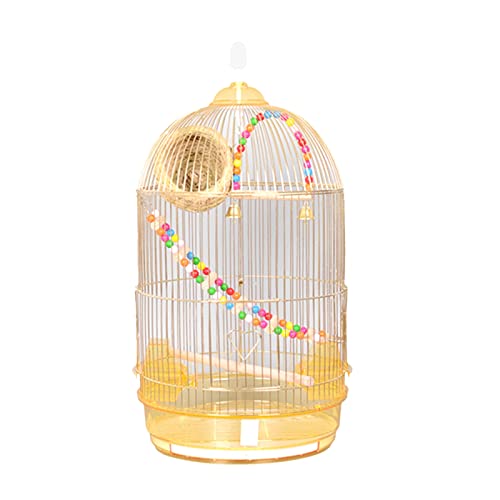 zlw-shop Vogelkäfig Papageienkäfig Tiger Vogel Galvanisiert Runder Käfig Groß Metall Edelstahl Vogelkäfig Flugkäfig von zlw-shop