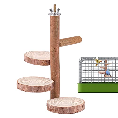 2 Stück Holz-Vogelkäfig-Ständer, langlebiger Vogelkäfig, stehende Sitzstangen für Papageien, Sittiche, Vögel, Vögel, Finken – Holzstange, Baumzweig, Sitzstangen, Vogelliebhaber, Znet-au von EELHOE