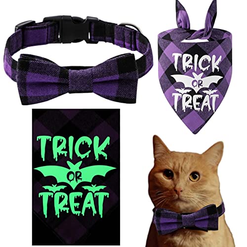 Katzen-Halloween-Kostüme – reflektierende Halloween-Dreieck-Lätzchen | kreatives Haustier-Gitterhalsband, Halloween-Muster für Haustiere, Hunde, Katzen von EELHOE