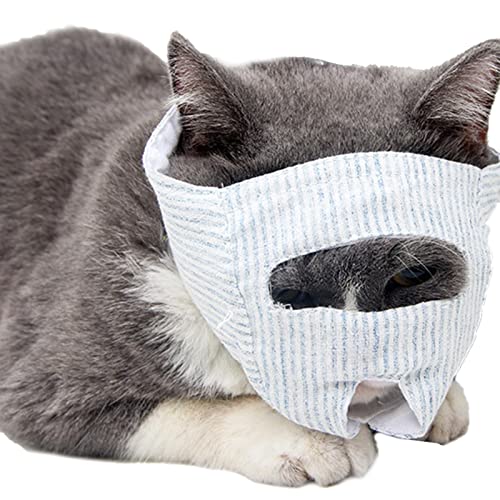 Katzenmundabdeckungen | Katzenmaulkorb Schutzhülle für Katzen – Atmungsaktives Stoff, Katzenmaulkorb, Anti-Biss-Kätzchen-Reinigungsmittel, Haustierpflegezubehör von EELHOE