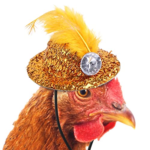 Znet-au Hühner-Zylinderhüte, kleiner Hut, Hühner-Hüte mit verstellbarem, elastischem Kinnriemen, Hühnerstall-Zubehör, stilvolle Geflügel-Show-Kostüme von znet-au