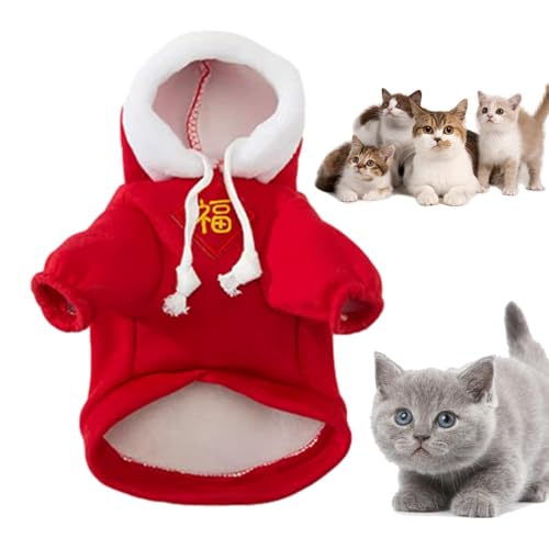 znutc Hunde-Pullover-Sweatshirt, Winter-Katzenkleidung | Hund Winterpullover | Weicher Welpenmantel aus Baumwolle und Polyester mit Kapuze für kaltes Wetter für kleine Hunde im znutc Hunde-Pullover-Sweatshirt, Winter-Katzenkleidung | Hund Winterpullover | Weicher Welpenmantel aus Baumwolle und Polyester mit Kapuze für kaltes Wetter für kleine Hunde im von znutc