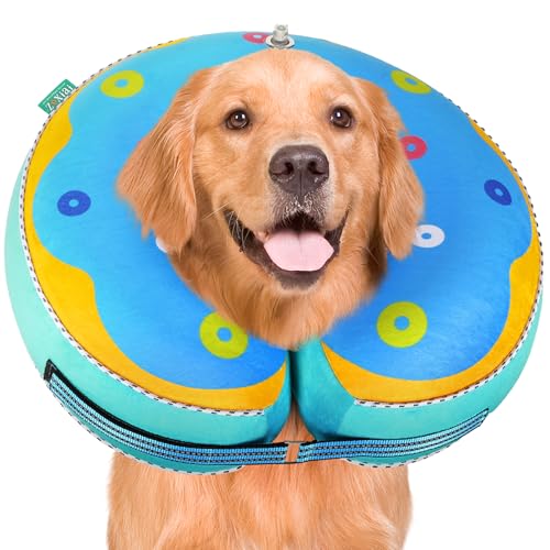 Znxiai Aufblasbares, reflektierendes Hundehalsband, Alternative nach Operationen, Hundehals-Donut, Erholung, weiches schützendes E-Halsband, verstellbar, für kleine, mittelgroße und große Hunde, Znxiai Aufblasbares, reflektierendes Hundehalsband, Alternative nach Operationen, Hundehals-Donut, Erholung, weiches schützendes E-Halsband, verstellbar, für kleine, mittelgroße und große Hunde, von znxiai