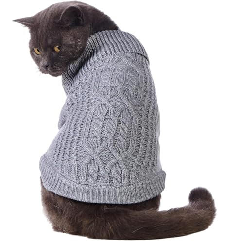 Cat Sweaters for Cats Only, Soft Knit Fall Cat Sweater, Warm Cozy Cats Clothes for Indoor Outdoor (Pink,X-Large) von zoocco