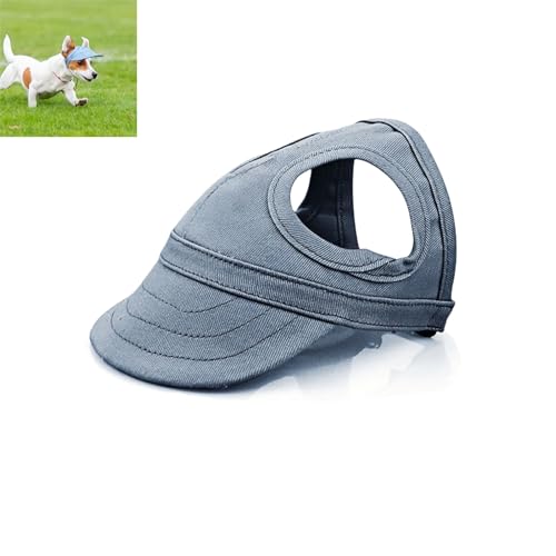 Dog Sun Hat, Adjustable Cotton Baseball Hat with Ear Holes & Quick‑Release Buckle, Sun Protection Dog Hats for Small, Medium & Large Dogs (Dark Blue,Small) von zoocco