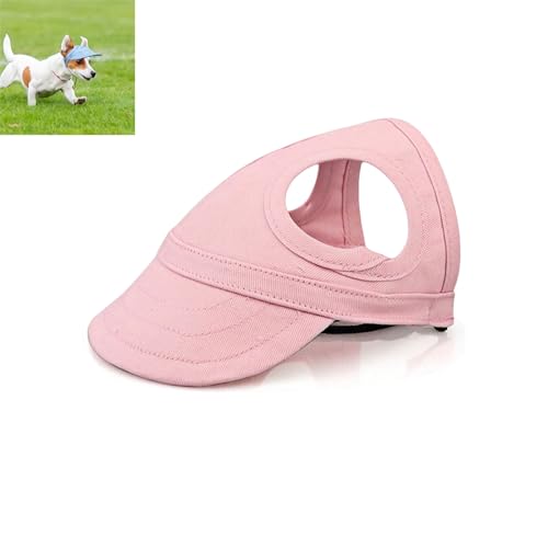 Dog Sun Hat, Adjustable Cotton Baseball Hat with Ear Holes & Quick‑Release Buckle, Sun Protection Dog Hats for Small, Medium & Large Dogs (Pink,X-Large) von zoocco