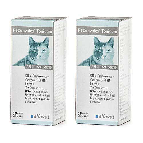 alfavet ReConvales Tonicum Katze, 2 x 280 ml, appetitanregendes Ergänzungsfuttermittel zur Rekonvaleszenz und bei Untergewicht von Alfavet