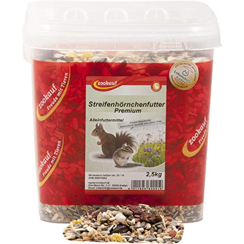 zookauf Nager Futter Premium für Streifenhörnchen im Eimer 2,5 kg von zookauf