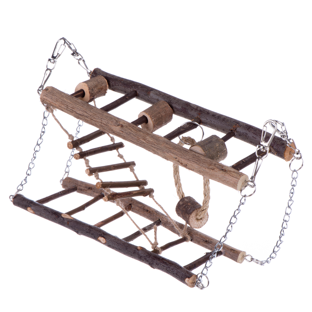 Hängebrücke aus Naturholz - L 27 x B 17 x H 7 cm Hängebrücke aus Naturholz - L 27 x B 17 x H 7 cm von zooplus Exclusive