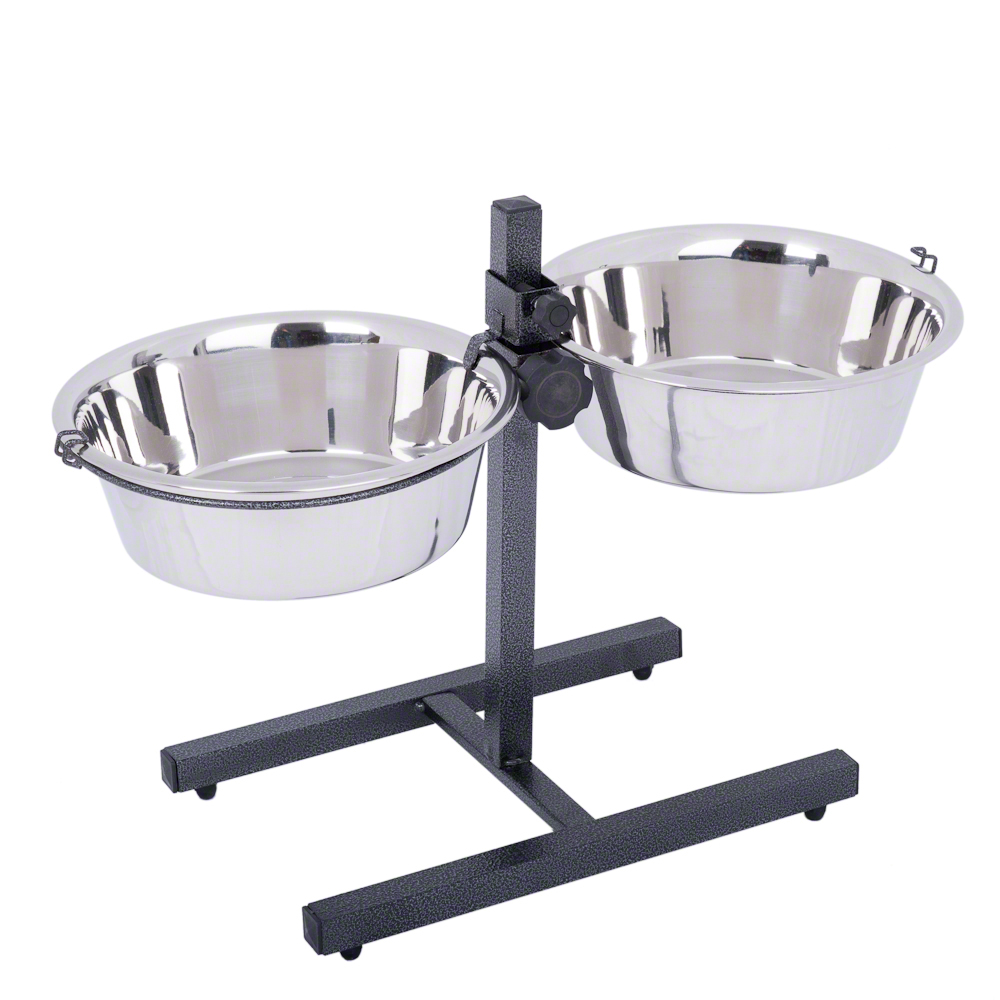 Hundebar inklusive 2 Edelstahlnäpfe - 2 x 1,8 l, Ø 21 cm, Höhe bis 38 cm Hundebar inklusive 2 Edelstahlnäpfe - 2 x 1,8 l, Ø 21 cm, Höhe bis 38 cm von zooplus Exclusive