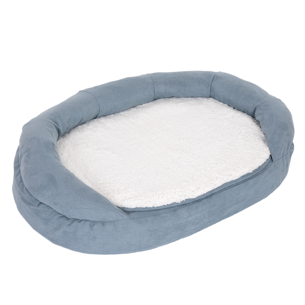 Hundebett Memory oval, grau-blau - L 117 x B 72 x H 24 cm von zooplus Exclusive