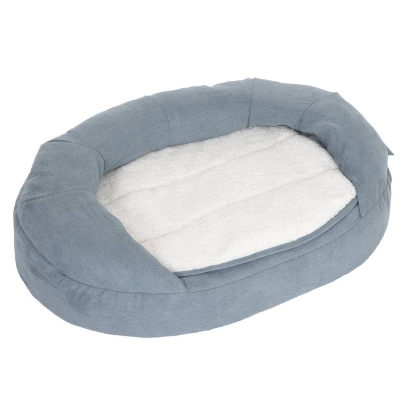 Hundebett Memory oval, grau-blau - L 72 x B 50 x H 20 cm von zooplus Exclusive