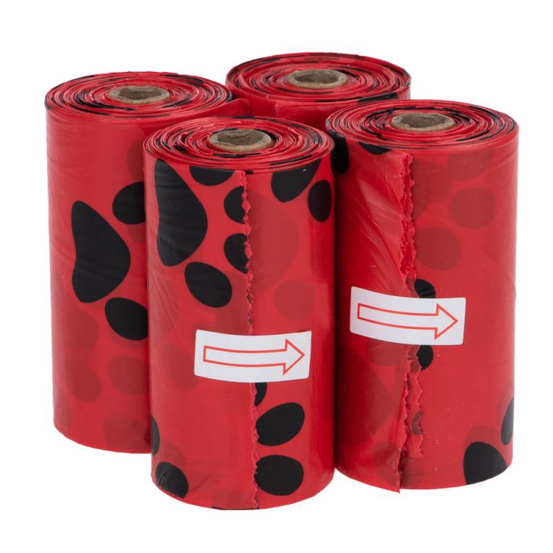 Hundekotbeutel mit Duft - 4 Rollen à 15 Beutel rot, Rose (60 Beutel) von zooplus Exclusive