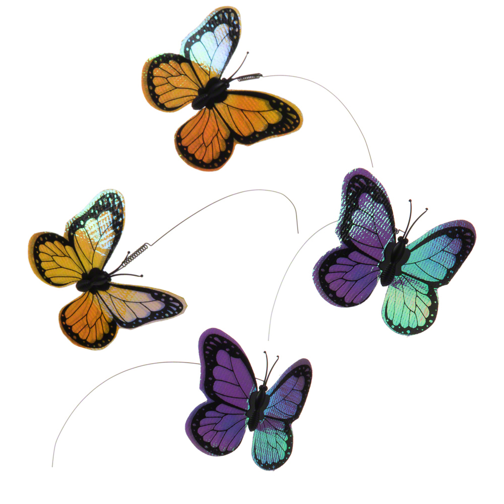 Katzenspielzeug Funny Butterfly - Zubehör: 4 Stück Ersatz-Schmetterlinge (OHNE Katzenspielzeug) von zooplus Exclusive