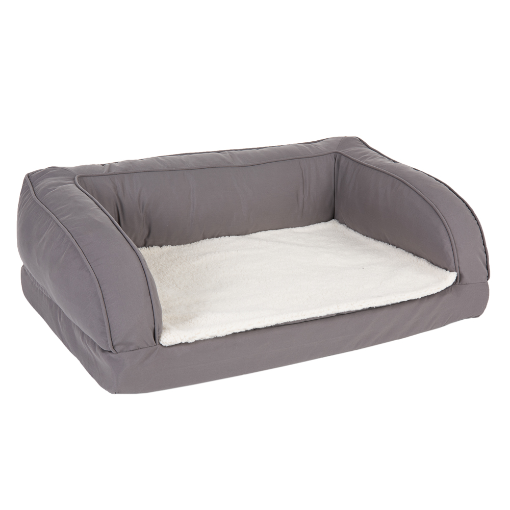 Orthopädisches Hundesofa grau - Größe M: L 90 x B 60 x H 30 cm von zooplus Exclusive