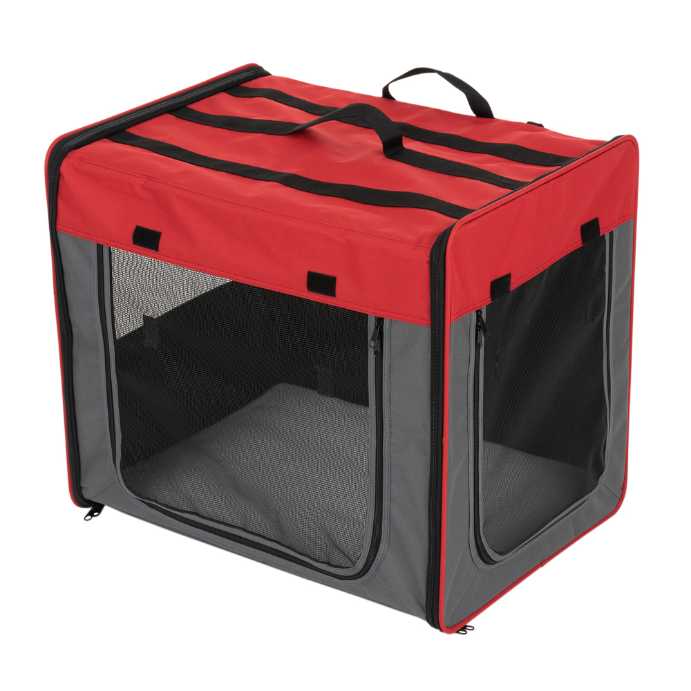 Transporthütte First Class Basic - B 46 x T 61 x H 53,5 cm, rot/grau (Größe M) Transporthütte First Class Basic - B 46 x T 61 x H 53,5 cm, rot/grau (Größe M) von zooplus Exclusive
