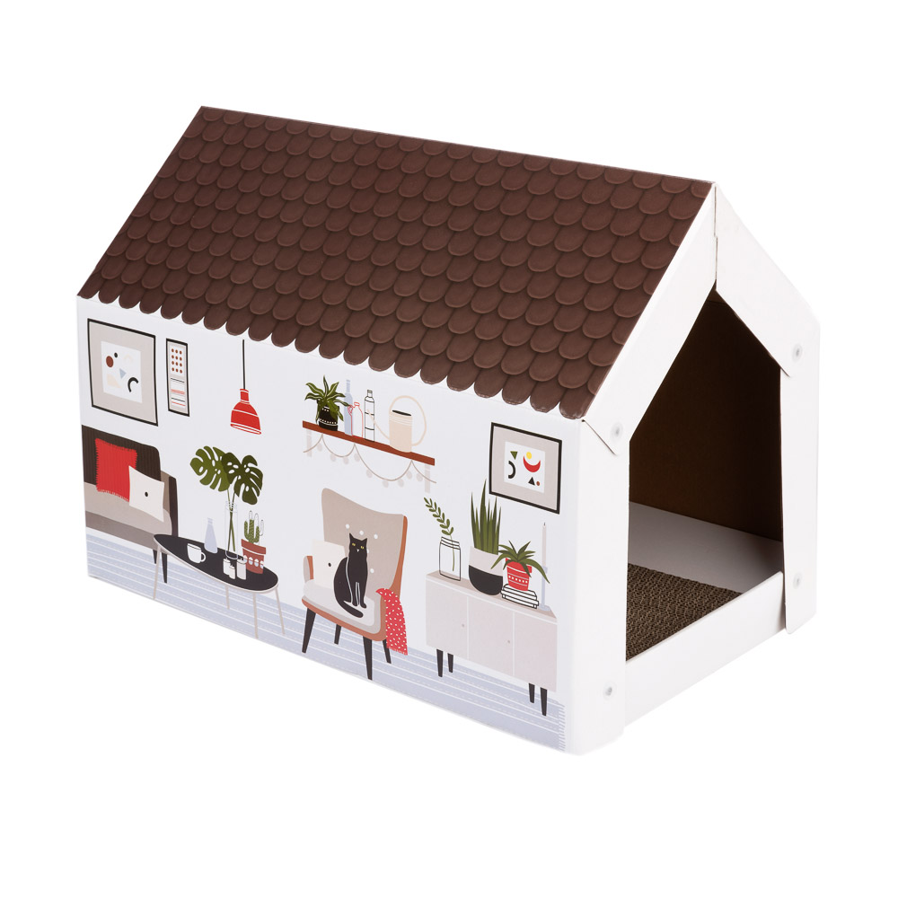 XL-Katzenhaus Home inkl. Kratzbrett - Winter - L 58 x B 36 x H 41 cm von zooplus Exclusive