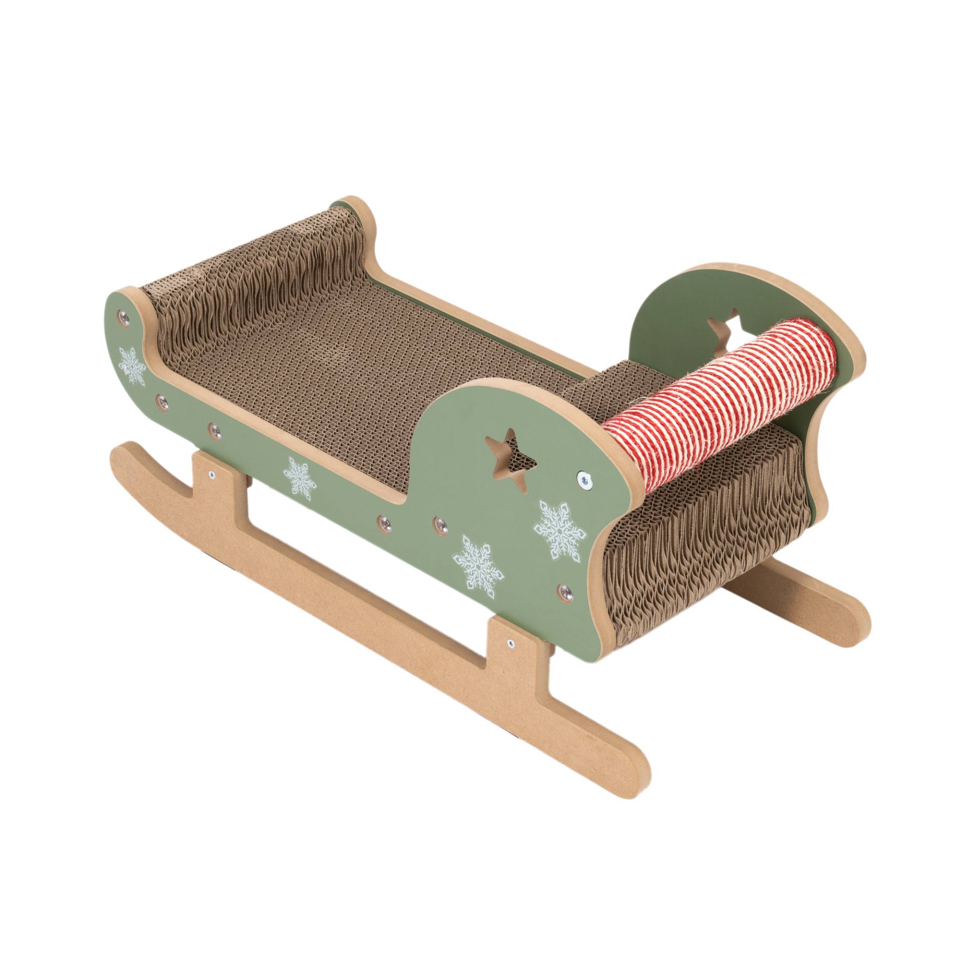 zooplus Exclusive Kratzmöbel Weihnachtsschlitten - L 58 x B 27 x H 28,5 cm von zooplus Exclusive