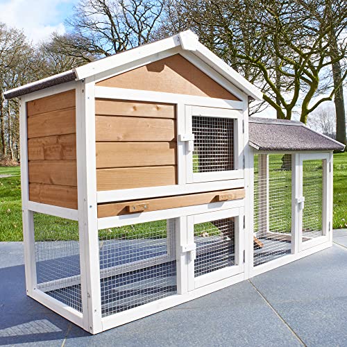 zooprinz moderner Hasenstall, Kaninchenstall – aus massivem Vollholz ideal für draußen -Einfach zu reinigen Dank der tollen Kotschublade mit natürlichen Farbe in braun-weiß gestrichen zooprinz moderner Hasenstall, Kaninchenstall – aus massivem Vollholz ideal für draußen -Einfach zu reinigen Dank der tollen Kotschublade mit natürlichen Farbe in braun-weiß gestrichen von zooprinz