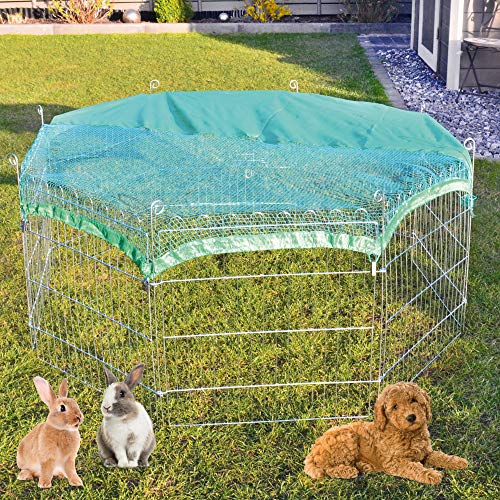 zooprinz premium xxl Freilaufgehege/Auslaufgitter - ideal für Kleintiere und Hunde/Welpen - mit Schutznetz - 2 Modelle zur Wahl mit oder ohne Bodenschutz - perfekt für drinnen und draußen - winterfest von zooprinz