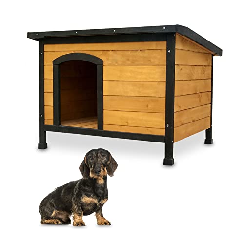 zooprinz wetterfeste Hundehütte Carlo massivem Holz und Dach zum Öffnen - perfekt für draußen - mit umweltfreundlicher Farbe gestrichen - 3 Größen zur Wahl (Hundehütte M) von zooprinz