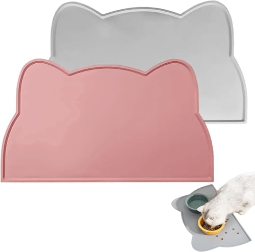 2 Stück Haustier Fütterung Matte,44 cm x 22 cm Matte Haustier essmatte,Fütterungsmatte Katzennapf, Napfunterlage Katzen, Silikon Katzenform Haustierfutter Fressnapf Matte 2 Stück Haustier Fütterung Matte,44 cm x 22 cm Matte Haustier essmatte,Fütterungsmatte Katzennapf, Napfunterlage Katzen, Silikon Katzenform Haustierfutter Fressnapf Matte von zorvixal