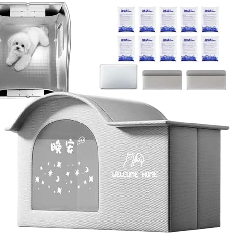 Cat Cooling House, Puppy Kennel Shelter, Insulated Foldable Design, Portable Cool Pet, for Small Dogs and Cats, Comfort, Outdoor Travel Use, Summer Resting Spot 16.54x15.75x12.01in Cat Cooling House, Puppy Kennel Shelter, Insulated Foldable Design, Portable Cool Pet, for Small Dogs and Cats, Comfort, Outdoor Travel Use, Summer Resting Spot 16.54x15.75x12.01in von zwxqe