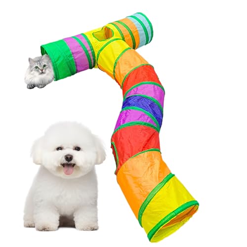 Cat Tunnel with Ball, Interactive Kitten Peek Hole Tunnel, Colorful Indoor Pet House, Perfect for Small Breeds, Rabbits, and Home Playtime Supplies, 57.09x31.5x9.84 Inches Cat Tunnel with Ball, Interactive Kitten Peek Hole Tunnel, Colorful Indoor Pet House, Perfect for Small Breeds, Rabbits, and Home Playtime Supplies, 57.09x31.5x9.84 Inches von zwxqe