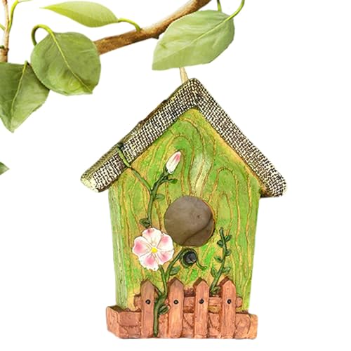 Hängende Vogelhäuser, handgeschnitztes Vogelhaus aus Harz, Harz-Vogelhaus-Akzente, elegante Baumspitzen-Ornamente, perfekt zum Aufhängen in Bäumen und als Unterschlupf für Kolibris und Blauvögel Hängende Vogelhäuser, handgeschnitztes Vogelhaus aus Harz, Harz-Vogelhaus-Akzente, elegante Baumspitzen-Ornamente, perfekt zum Aufhängen in Bäumen und als Unterschlupf für Kolibris und Blauvögel von zwxqe