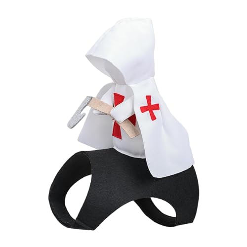 zwxqe Halloween-Kleidung für Hunde, Kreuzritter-Kostüm, Mittelalterliches Ritter-Design, Weiß, Polyester, S, M, L von zwxqe