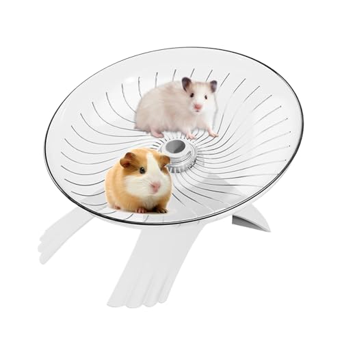 Hamster Exercise Wheel, Silent Running Spinner, 7.09x4.33 Inches Clear Flying Saucer Design, Small Animal Cage Accessory, Exercise Toy for Mice Gerbils Hermit Crabs and Other Pets von zwxqe