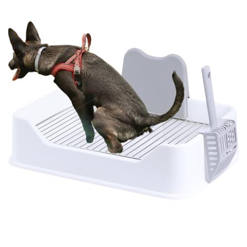Hundetoilette, kleine Hundetoilette, Indoor-Toilette, Hundetraining, Hundetoilette, Töpfchentrainer, Welpen-Urin-Pad-Halter, mit abnehmbarem Gitter und Schutzwand Hundetoilette, kleine Hundetoilette, Indoor-Toilette, Hundetraining, Hundetoilette, Töpfchentrainer, Welpen-Urin-Pad-Halter, mit abnehmbarem Gitter und Schutzwand von zwxqe
