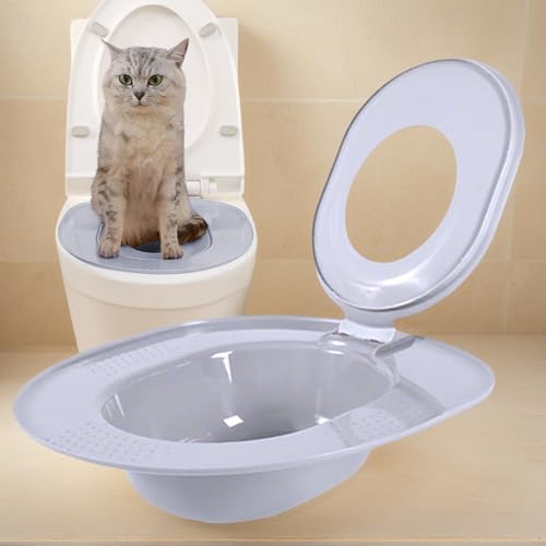 Katzen Toilettensitz - Katzenstreu Toilettentraining Set - Tragbarer Urinal Wiederverwendbar Für Haushalt & Reisen Leicht Zu Reinigen Kätzchen Haustier von zwxqe