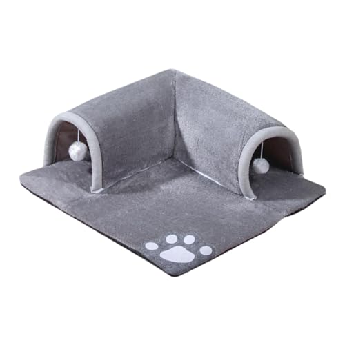Katzenröhrenspielzeugbett, abnehmbarer tragbarer Katzenbetttunnel, Katzenröhrenspielzeug mit Bett | Gemütliches Katzenhöhlenversteck mit faltbarem Design für Katzen und Welpen, Katzenspielzeugbett mit von zwxqe