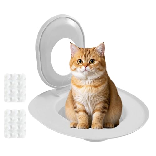 Katzentoilettentrainer – Indoor-Katzentoiletten-Trainingsset | Streu Werkzeug mit Saugnapf-Basis ohne Bohren für Kätzchen, Haustierwohnung, Boden, Zuhause von zwxqe