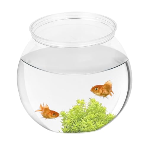 Kleines Fisch-Terrarium-Behälter, transparenter Behälter, rundes Fischglas | rundes fallsicheres Fischglas für Betta und andere kleine Fische – schaffen Sie eine Unterwasserwelt von zwxqe