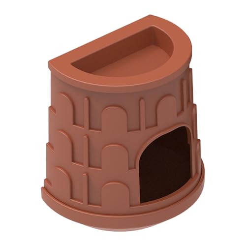 Leopard Gecko Hide House Small Pet Reptile Hide Cave, Removable Landscape Ornament Habitat Decoration with Top Food Water Basin for Spiders, Green Iguana von zwxqe