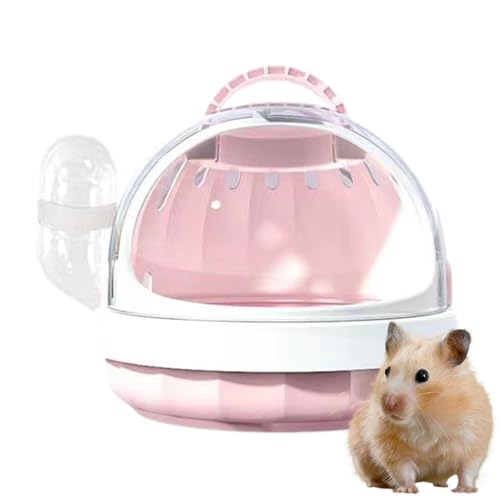 Meerschweinchen-Reisetaschen, Panorama-Hamster-Tragetasche, Kaninchen-Reisetasche mit Wasserflasche, Reisekäfig für kleine Haustiere mit Panoramablick, tragbare Hamster-Tragetasche, kleine von zwxqe