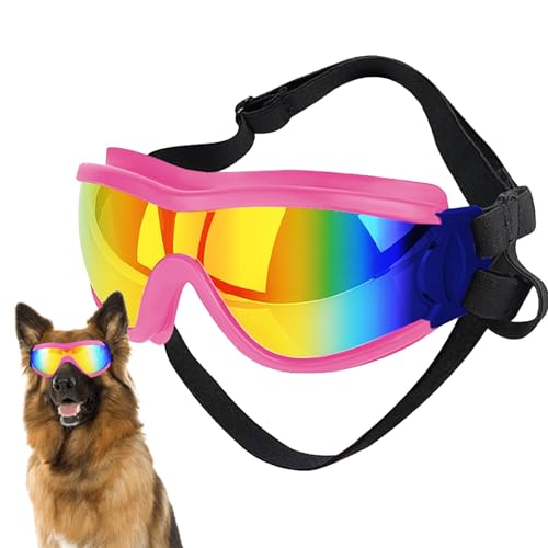 Verstellbare Hundebrille | Große Hundebrille | Große Rassen Welpen Sonnenbrille | Hundezubehör für Bedingungen, Welpen-Sonnenbrille mit verstellbaren Riemen, Welpenbrille für Outdoor-Abenteuer von zwxqe