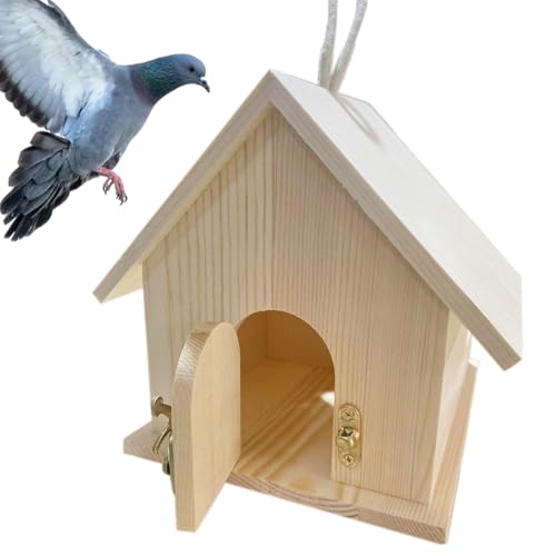 Vogelnest aus Holz für den Außenbereich mit Futterkasten und Stange, Haustierhütte für Kolibris und Wildvögel, 17 x 18 x 17 cm, dekoratives Vogelhaus für Garten und Hof Vogelnest aus Holz für den Außenbereich mit Futterkasten und Stange, Haustierhütte für Kolibris und Wildvögel, 17 x 18 x 17 cm, dekoratives Vogelhaus für Garten und Hof von zwxqe