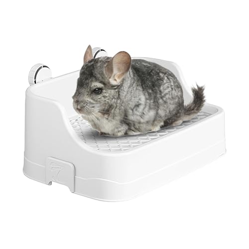 zwxqe Bunny Katzentoilette für Käfig, große Kapazität, geteilter Töpfchentrainer für Frettchen, Rennmäuse, quadratische Haustiertoilette mit Schnalle für Chinchillas von zwxqe